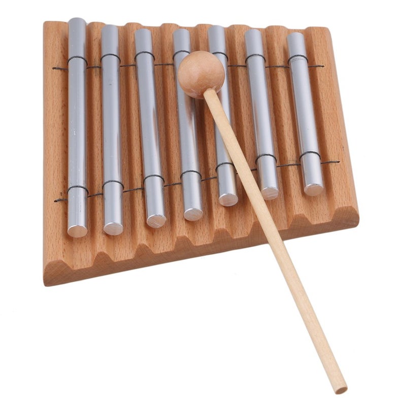 Lovermusic 7 Tone Wood Instrument Energy Chime with Mallet & 7 Tubes Wooden Collection Percussion Accessories - Image 4